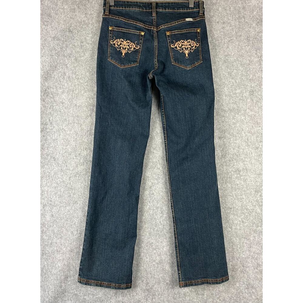Lawman Jean Womens 9/10 Dark Wash Stretch Bootcut Embroidered Bling Western